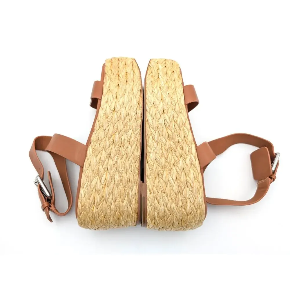 Woven Platform Espadrille Sandals in Brown - Women's
